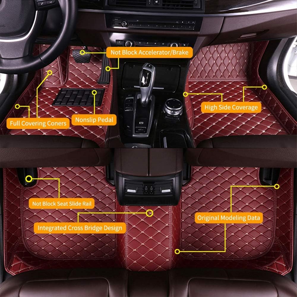 Custom Car Floor Mats Waterproof Anti-Skid Leather Full Coverage Set Y995
