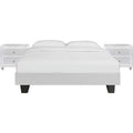 White Queen Size Platform Bed with Two Nightstands L85418