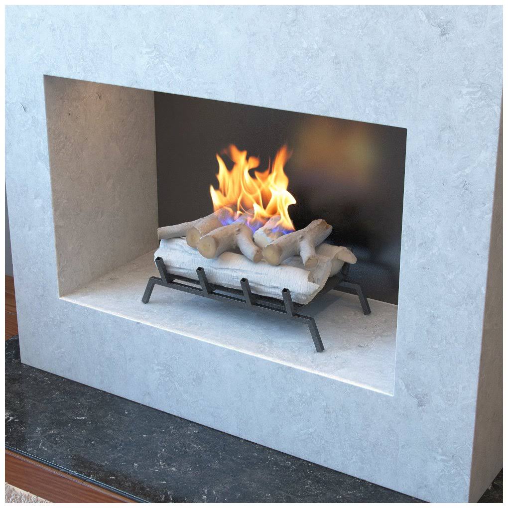 18 in. Birch Ethanol Fireplace Log Set with Burner Insert N953942