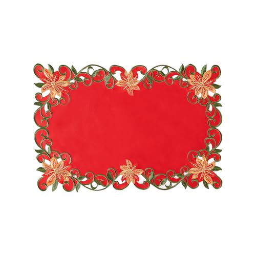 Embroidered Christmas Table Runner 15x87 Inch B1397