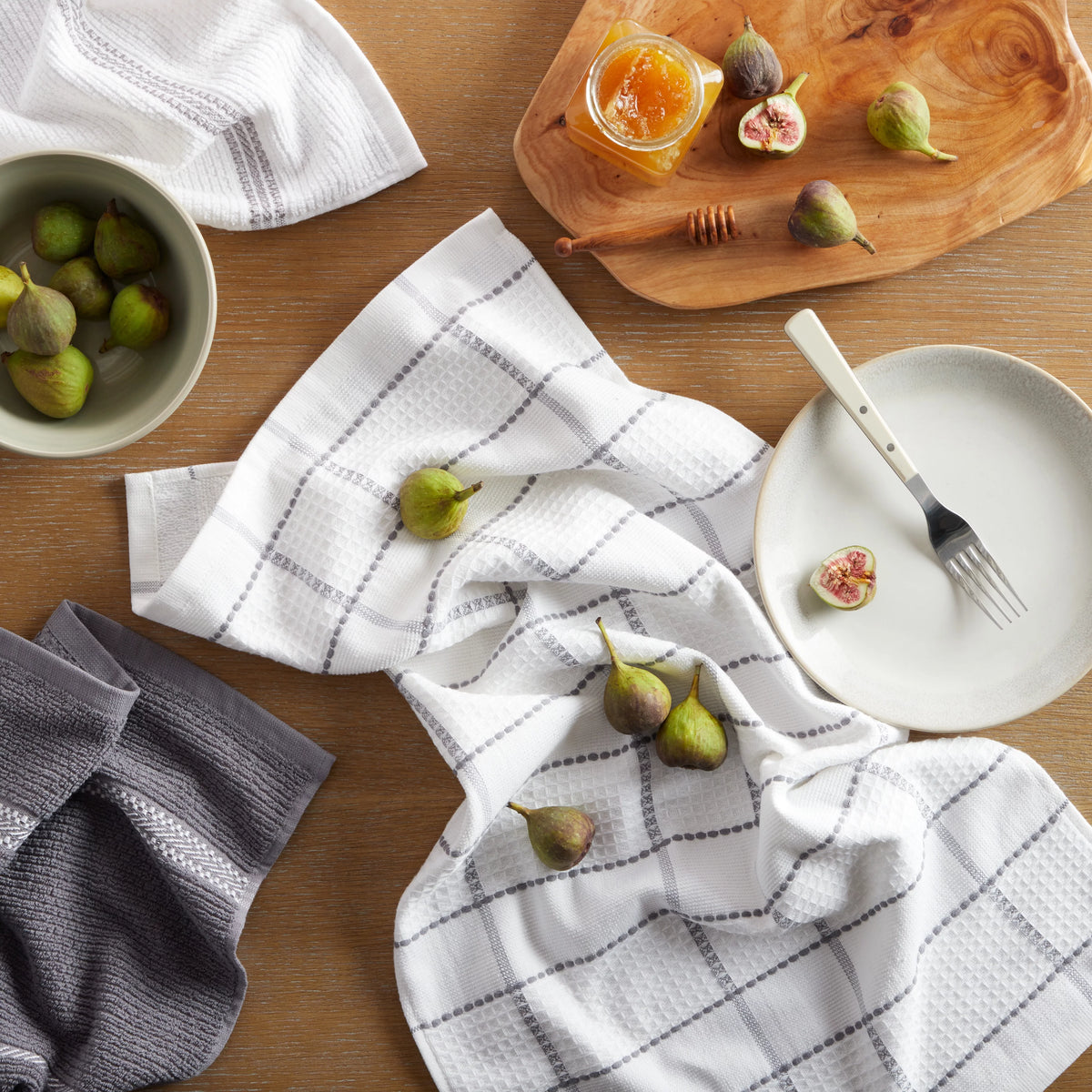 Grey Waffle Kitchen Towel Set 6-Pack Y279645