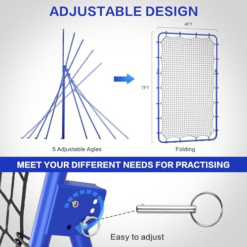4×7FT Volleyball Rebounder Net with Carrying Bag S961730