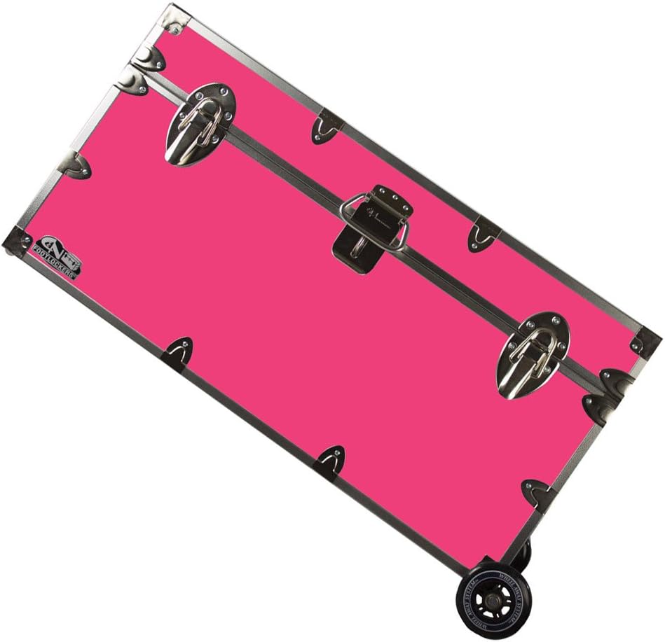 Lockable Trunk Footlocker with Wheels Large 32 x 18 x 16.5 Inches Purple I217920