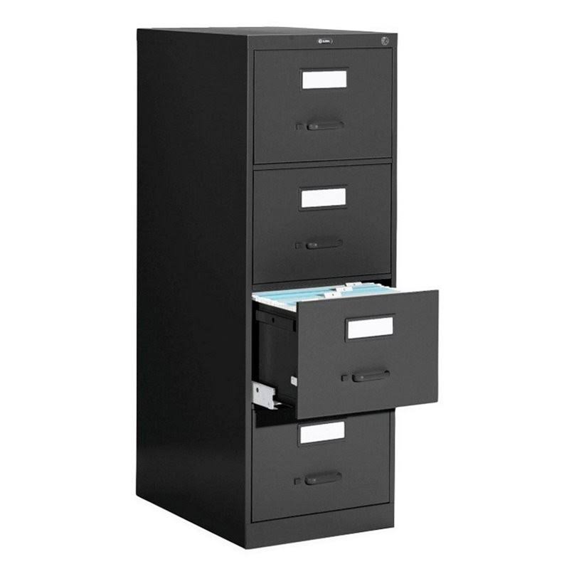 4 Drawer Vertical Metal File Cabinet Black K492
