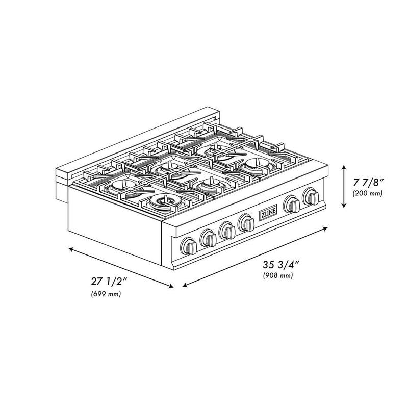 6 Burner Porcelain Gas Cooktop Q322