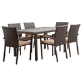 7 Pieces Patio Furniture Dining Set with Cushioned Chair H369616