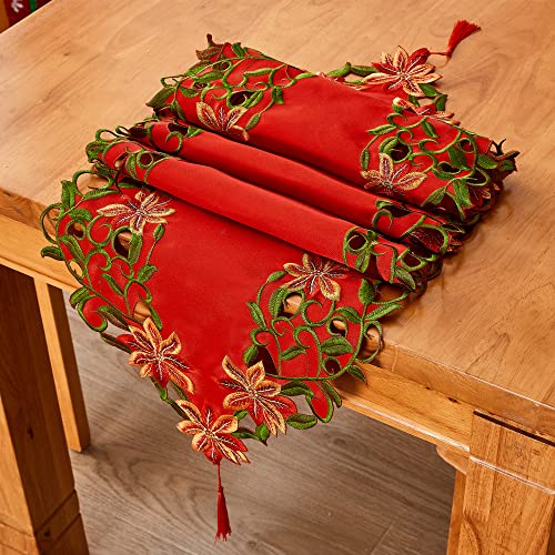 Embroidered Christmas Table Runner 15x87 Inch B1397