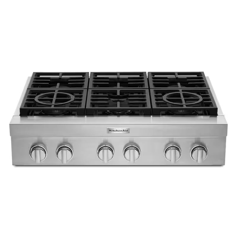 36 in. 6-Burners Stainless Steel Gas Cooktop E81930
