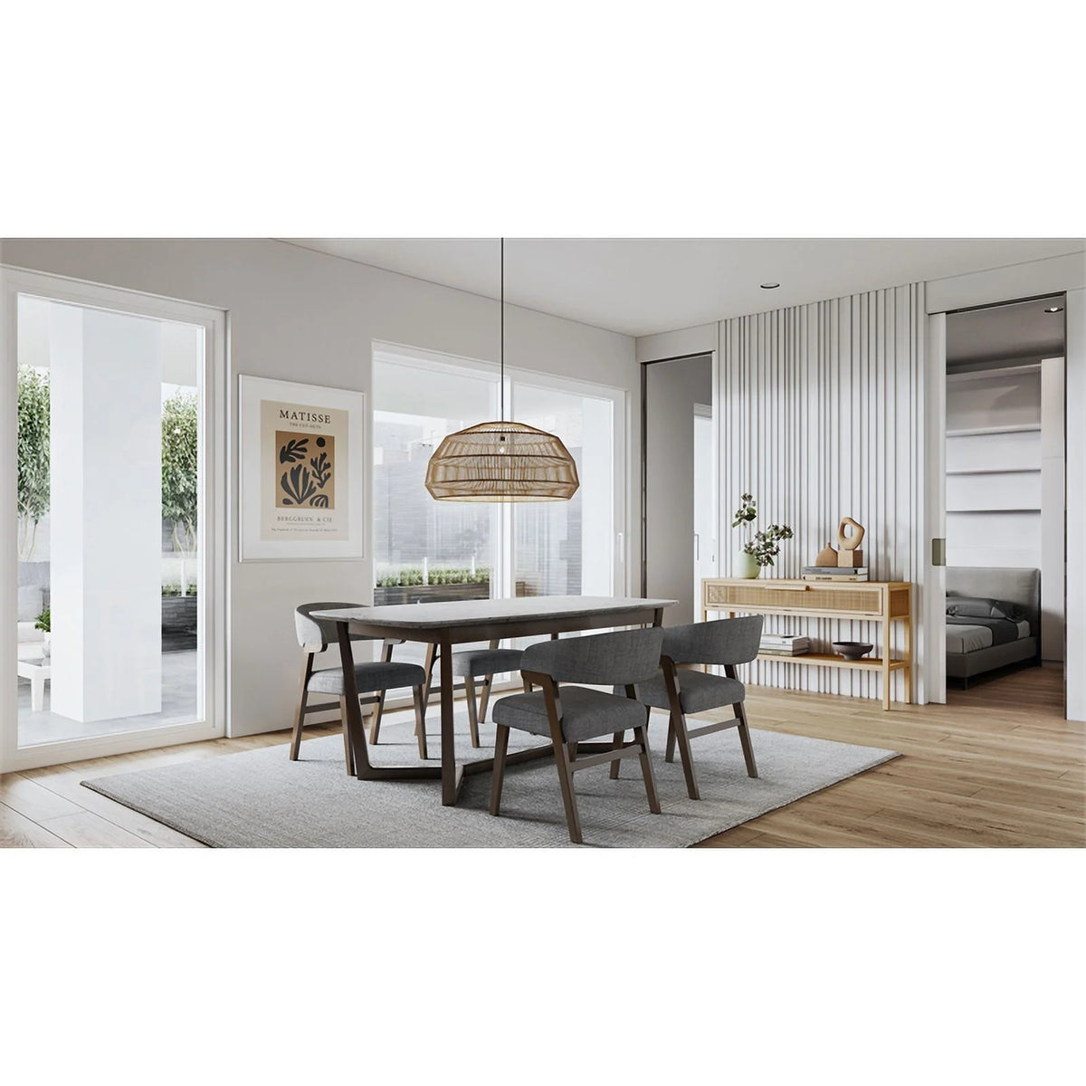 70.5" Wood & Faux Marble Dining Table U91508