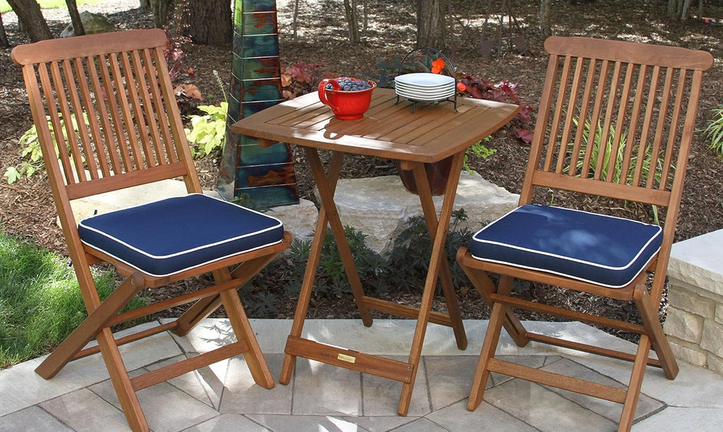 Eucalyptus 3 Piece Square Bistro Outdoor Furniture Set G88527