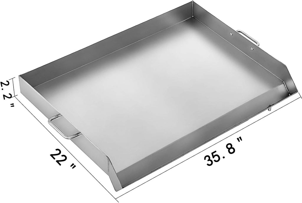 Stainless Steel Griddle, 36 x 22 Non-Stick Grill with 2 Handles C5986
