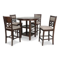 5-Piece Transitional Wood Counter Set in Cherry F439