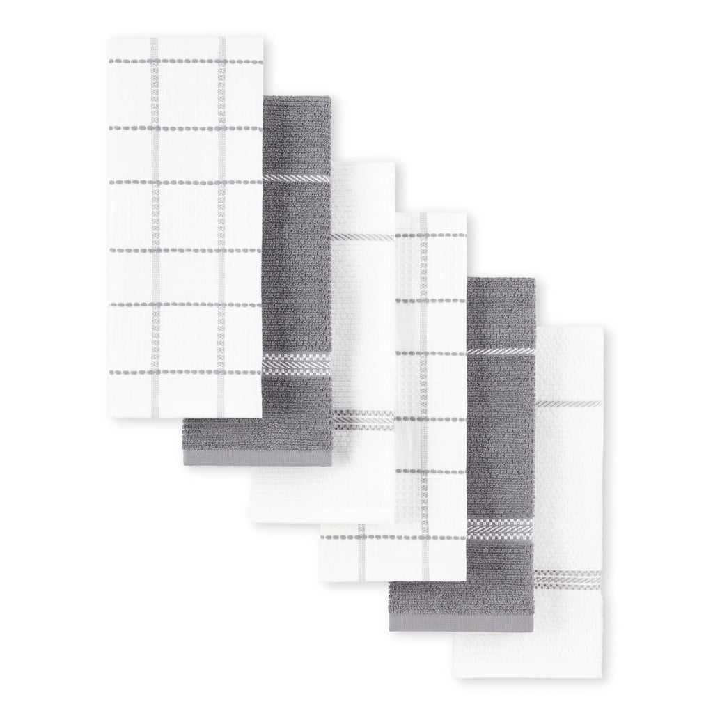Grey Waffle Kitchen Towel Set 6-Pack Y279645