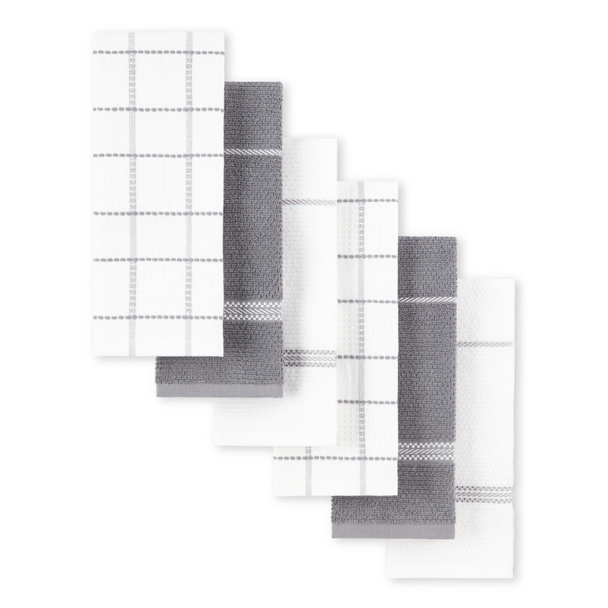 Grey Waffle Kitchen Towel Set 6-Pack Y279645