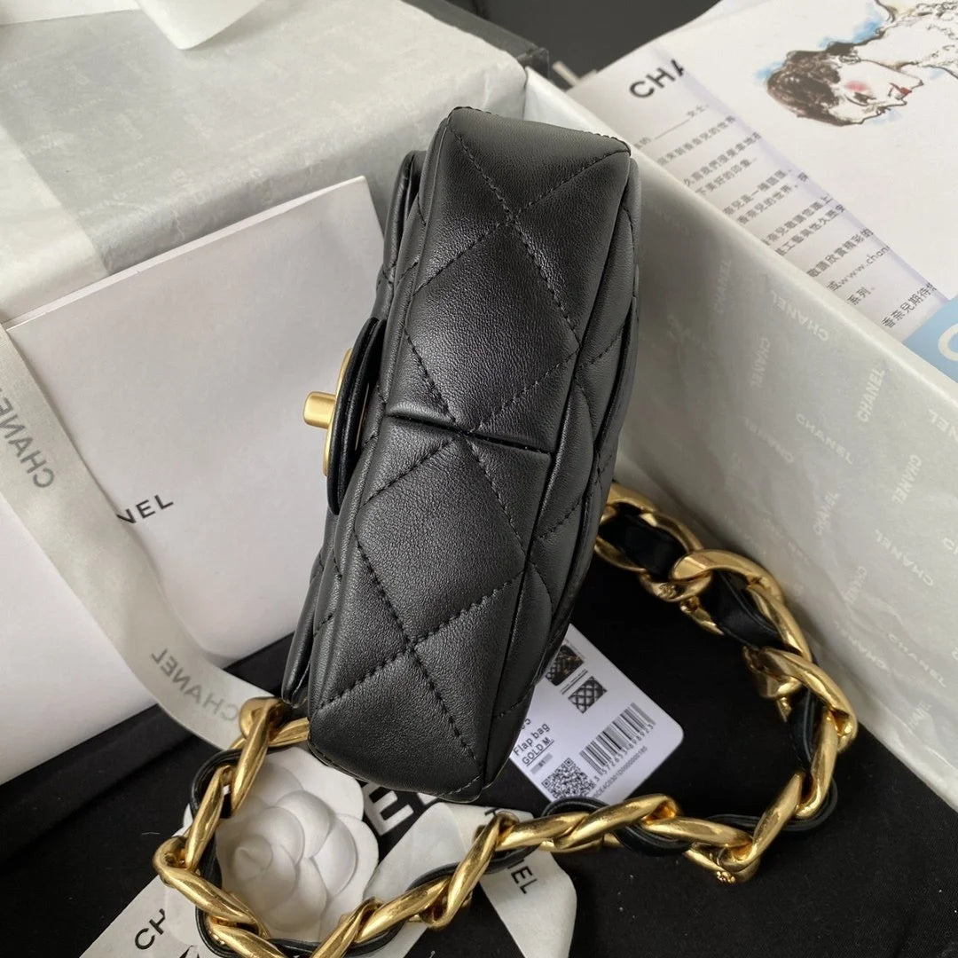 Black Mini Flap Shoulder and Crossbody Bag C460