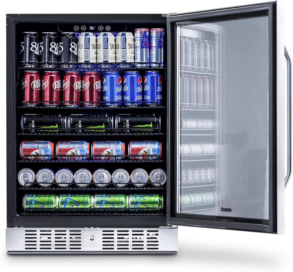 Large 177 Can Beverage Refrigerator Cooler Stainless Steel D174