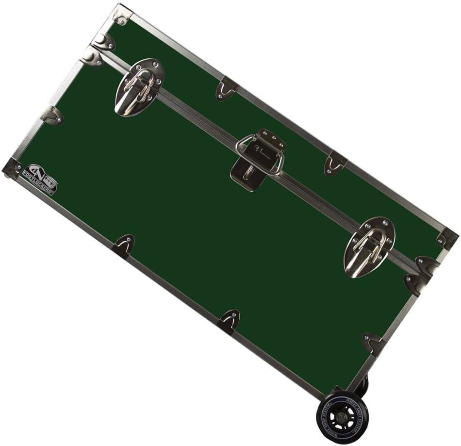 Lockable Trunk Footlocker with Wheels Large 32 x 18 x 16.5 Inches Purple I217920