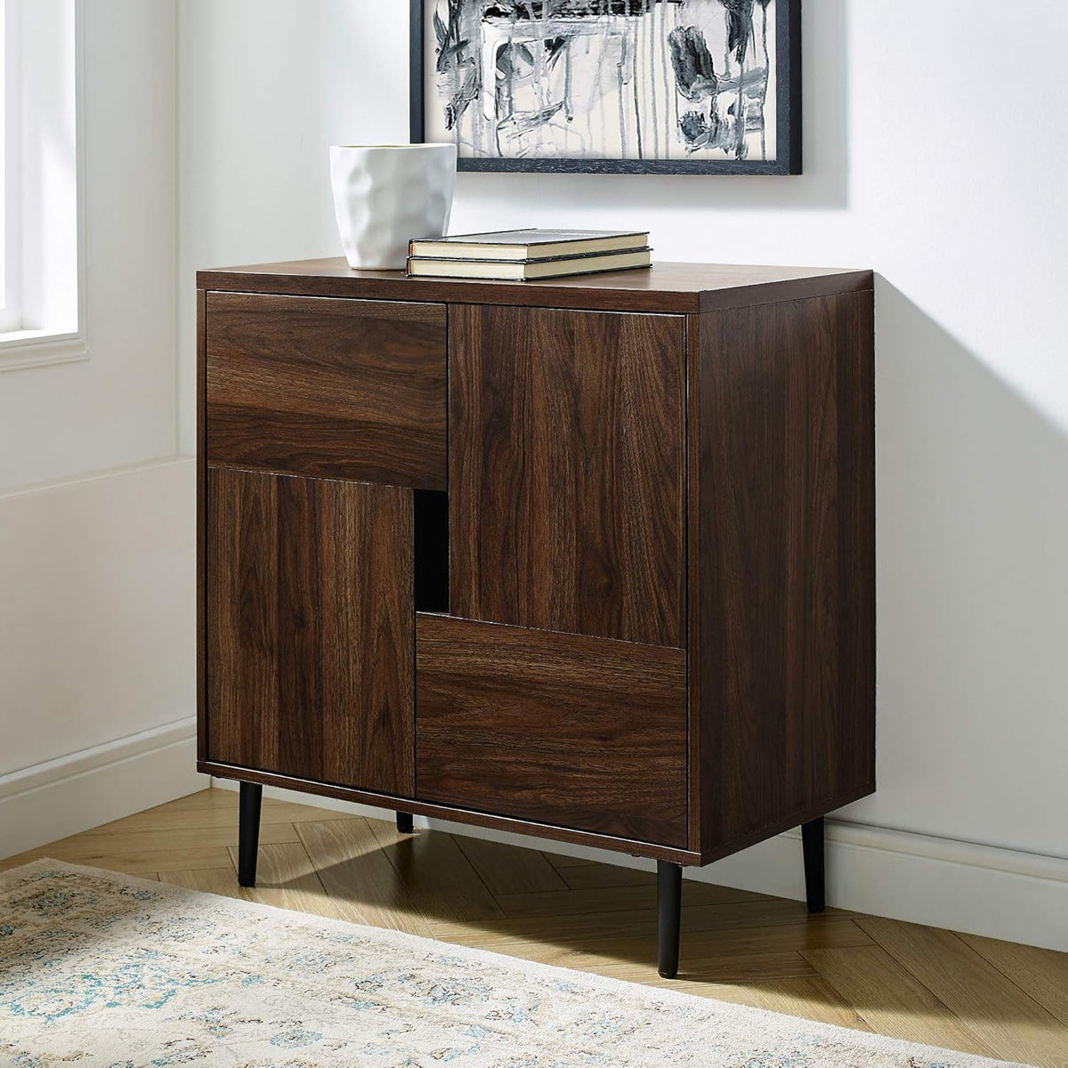 Dark Walnut Wood Storage Cabinet D25721