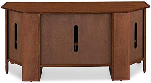 Solid Wood Corner TV Stand with Glass Storage E424869