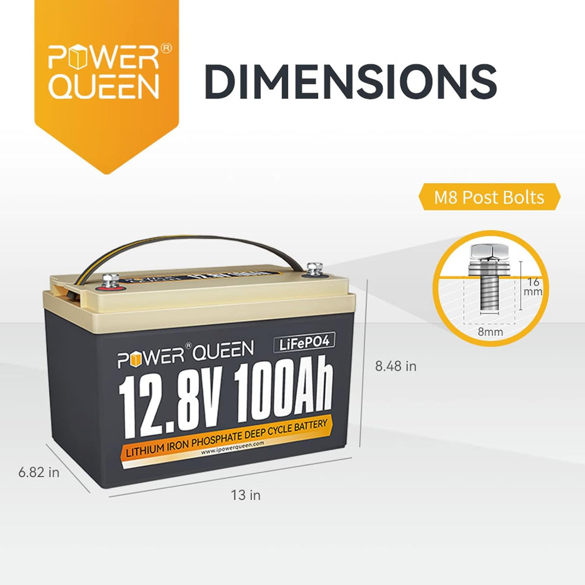 12.8V 100Ah LiFePO4 Battery with 100A BMS I45469