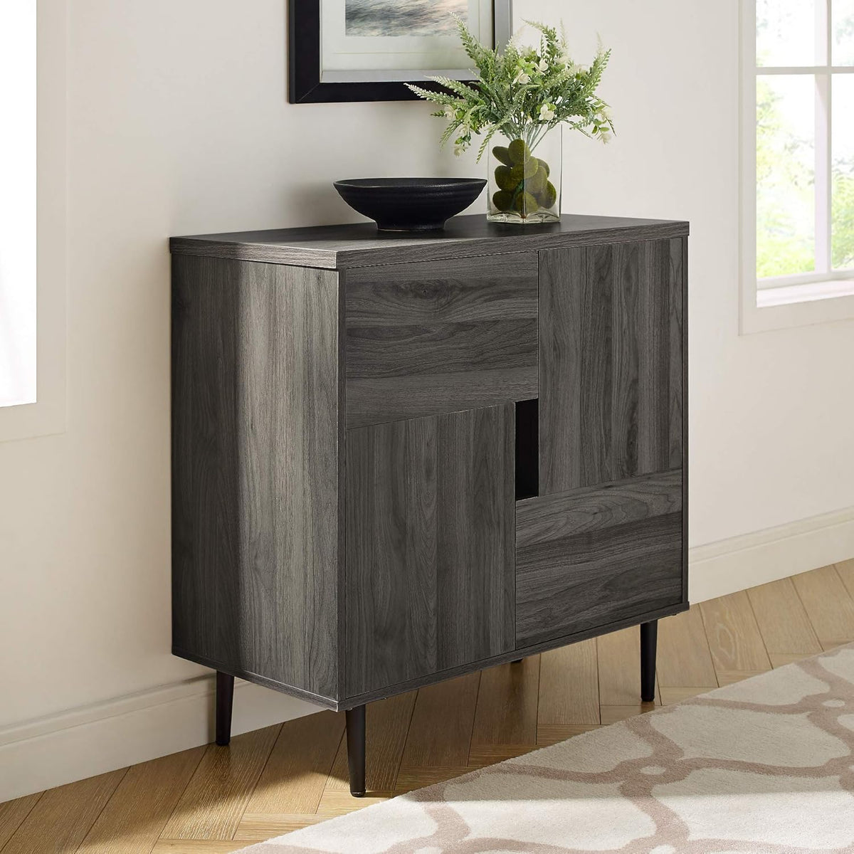 Dark Walnut Wood Storage Cabinet D25721