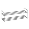 Black 3 Tier Metal Shoe Rack W456