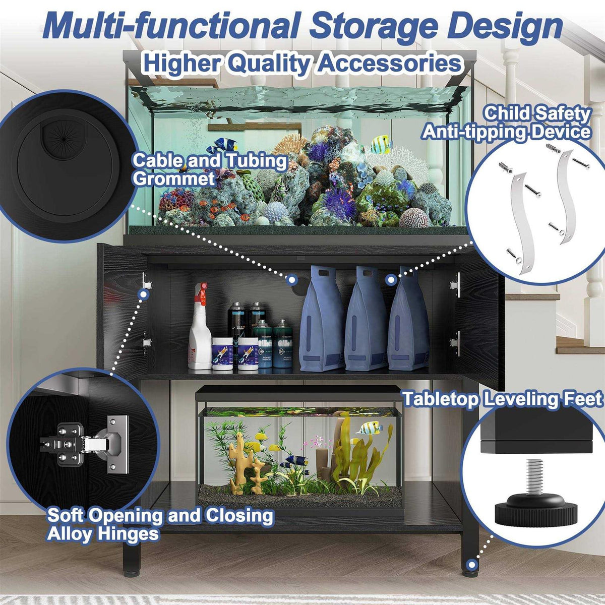 40-50 Gallon Aquarium Stand with Cabinet L2159