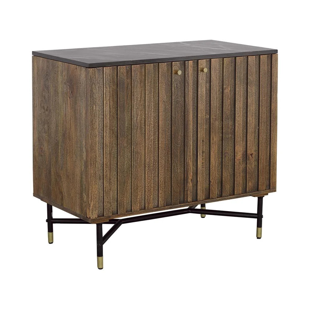2-Door Solid Wood & Marble Cabinet C698