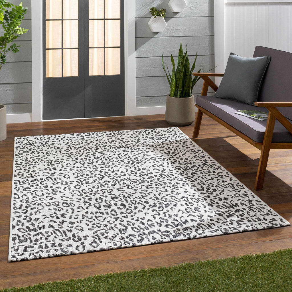 Animal Print Area Rug - Black, White - 7'10" x 10'2" S9470