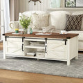 Farmhouse Coffee Table with Sliding Barn Doors V766