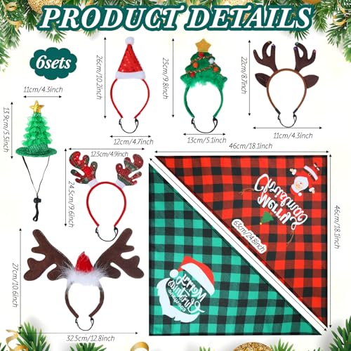 12 Pc Christmas Dog Bandanas Set S742