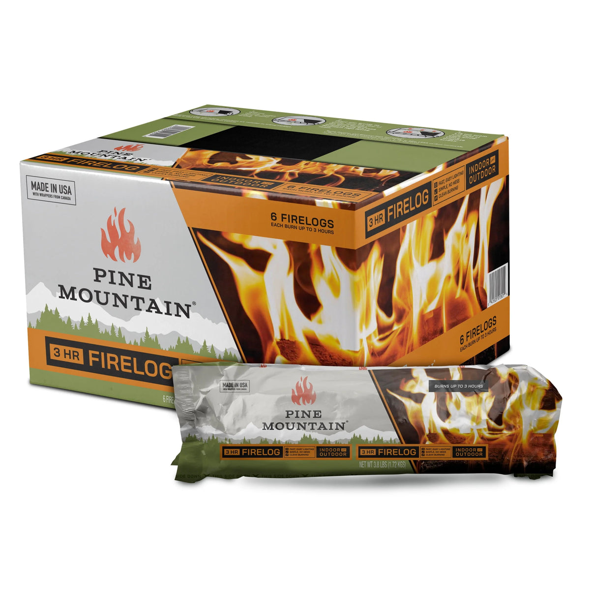 Long Burning Fire Log 6 Pack L473