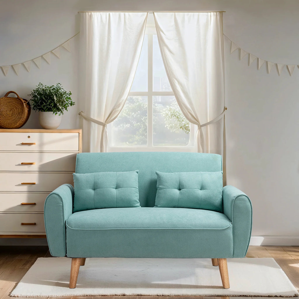 Dark Grey Fabric Upholstered 2-Seat Sofa U168088