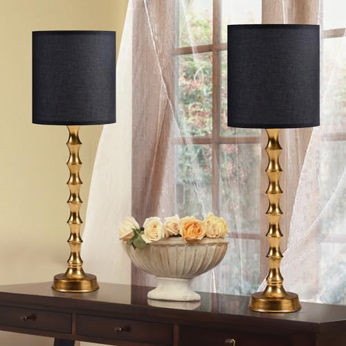 30.5" Rustic Table Lamps Set of 2 with Linen Oatmeal Lampshade S927726