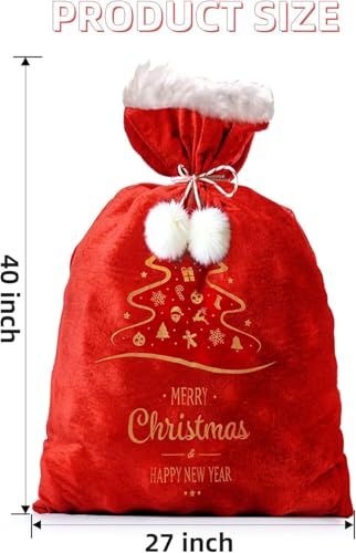 Red Velvet 40x27 Inch 2Pack Christmas Gift Storage Bag C67284