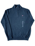 Black Cotton Quarter-Zip Sweater X4182