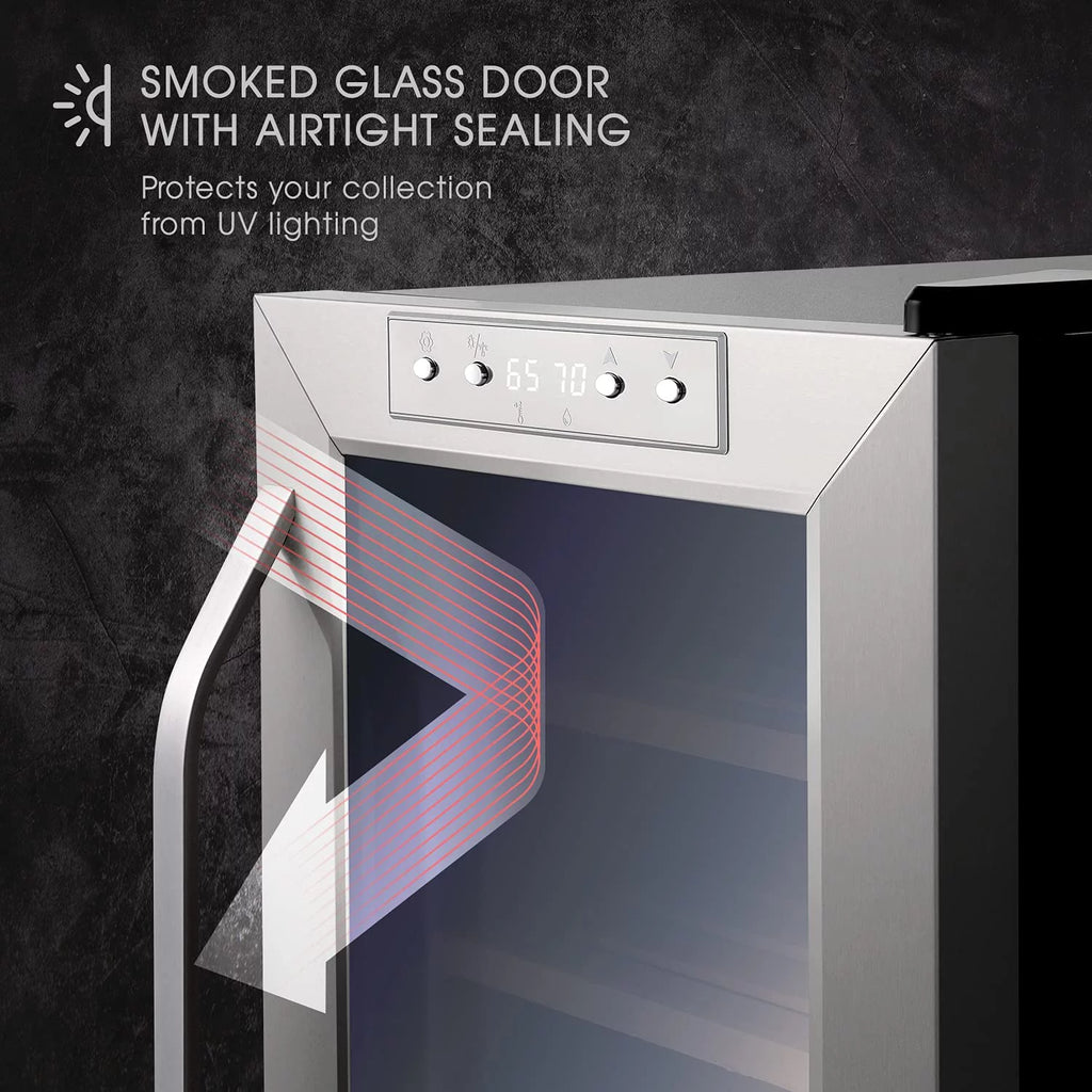 250 Cigar Cooler Humidor with Humidity Control Stainless Steel Z4029