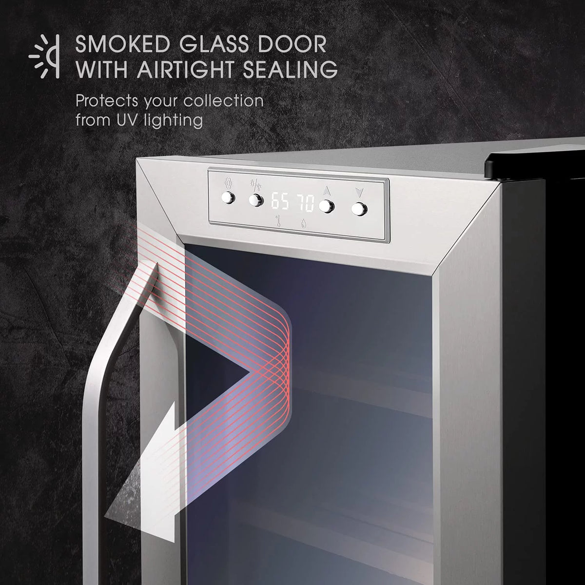 250 Cigar Cooler Humidor with Humidity Control Stainless Steel Z4029