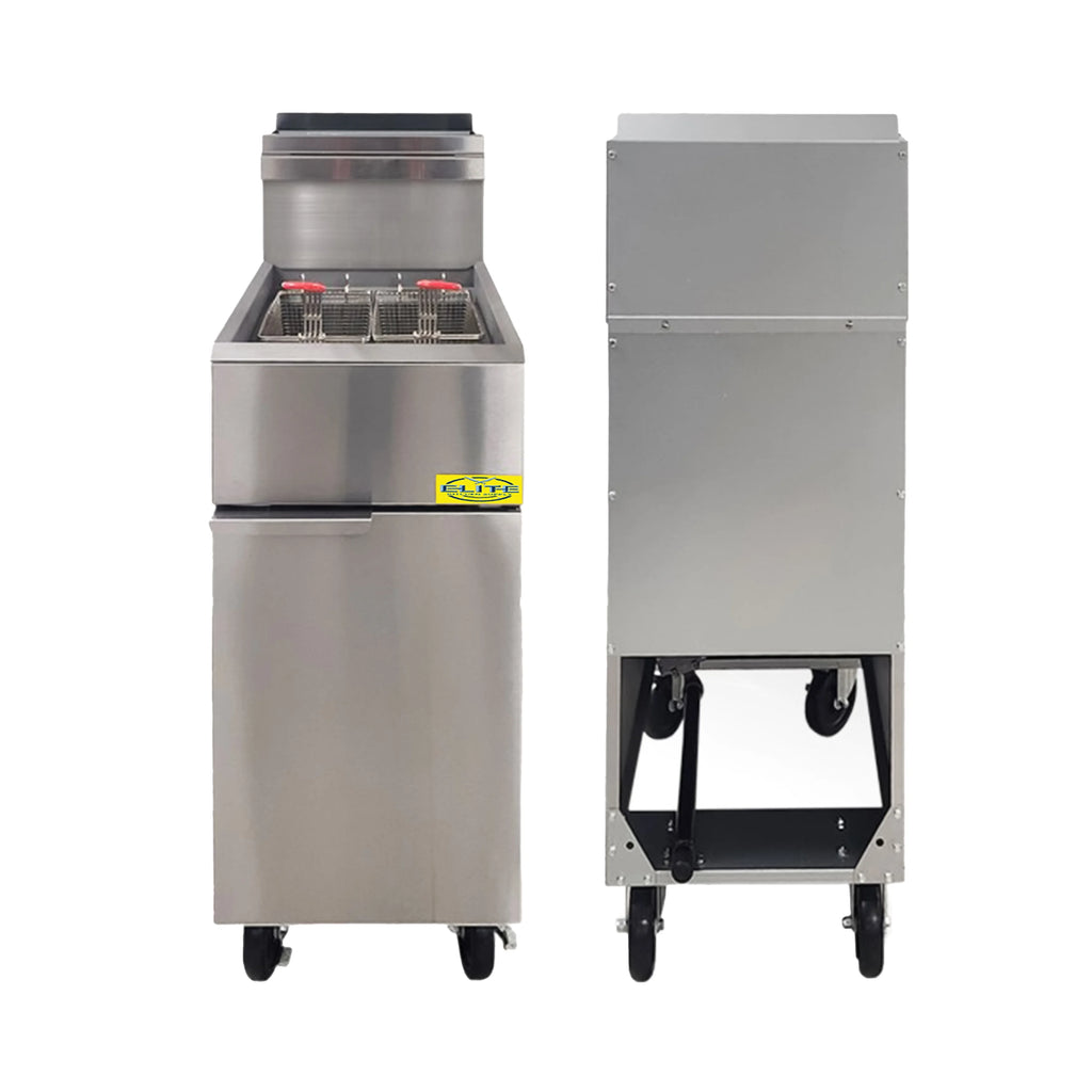 40 lbs Commercial Natural Gas Deep Fryer 90,000 BTU Dual Tanks T3173