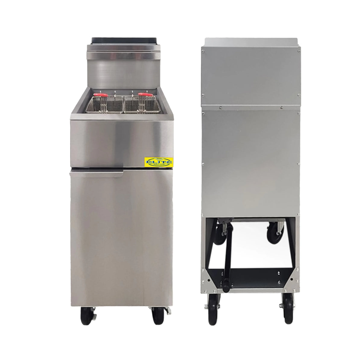 40 lbs Commercial Natural Gas Deep Fryer 90,000 BTU Dual Tanks T3173