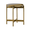 Grey Concrete End Table with Antique Brass U4523