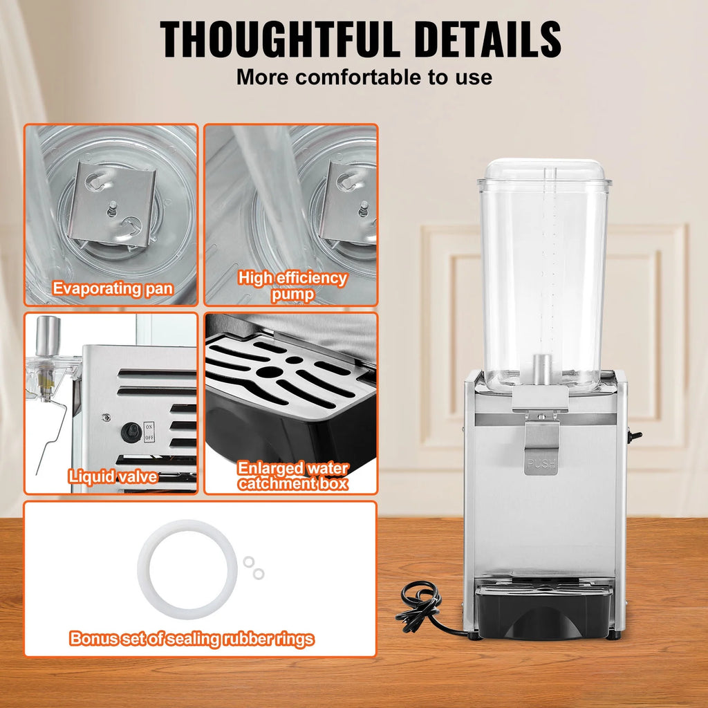 Commercial Beverage Dispenser 18L Stainless Steel V34553