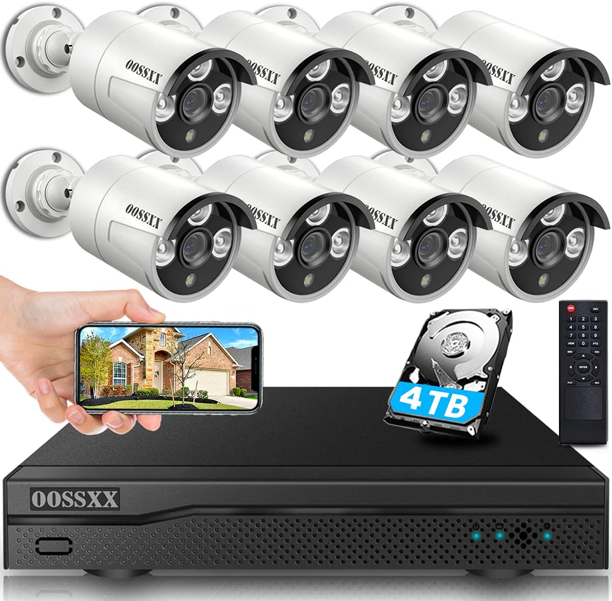 8 Channel POE Security Camera System with 8 IP67 Waterproof Cameras U224