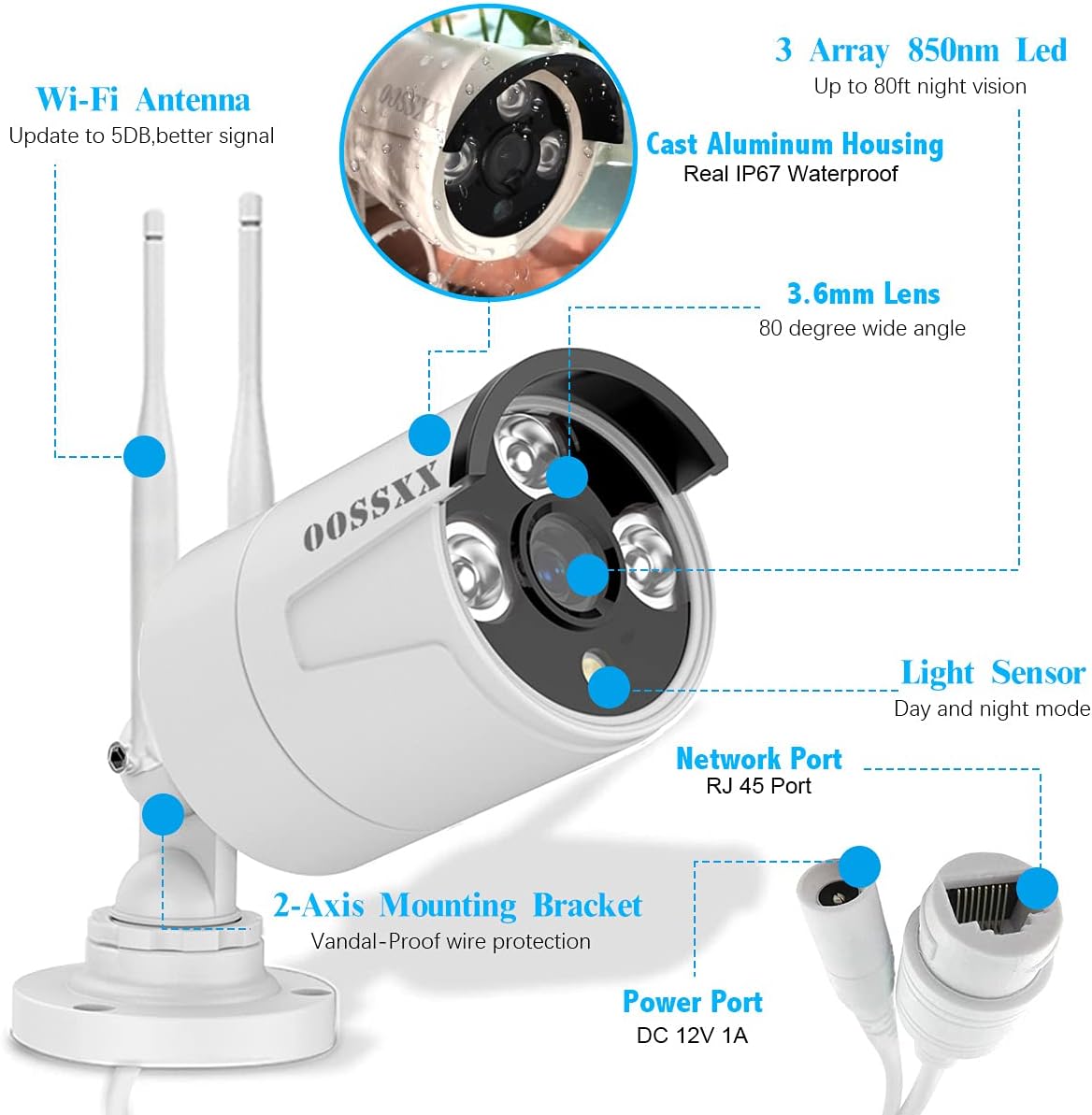 2K 3.0MP Wireless Security Camera System, 8 Channel NVR Outdoor Home Surveillance with 4TB HDD W47010