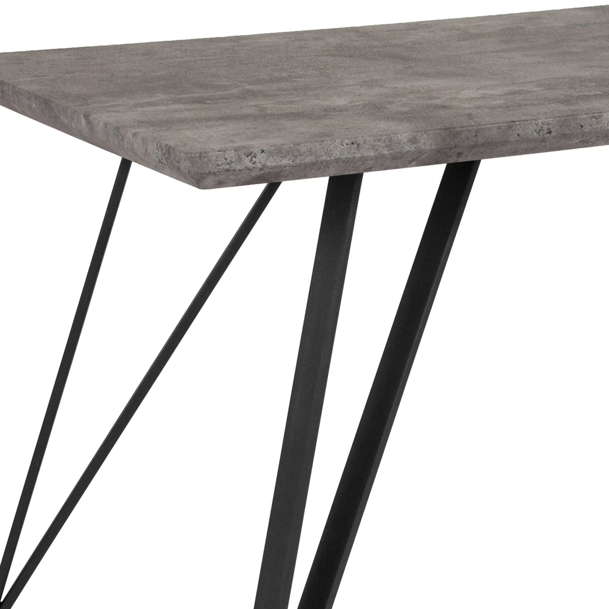 Rectangular Dining Table Faux Concrete Finish N194764