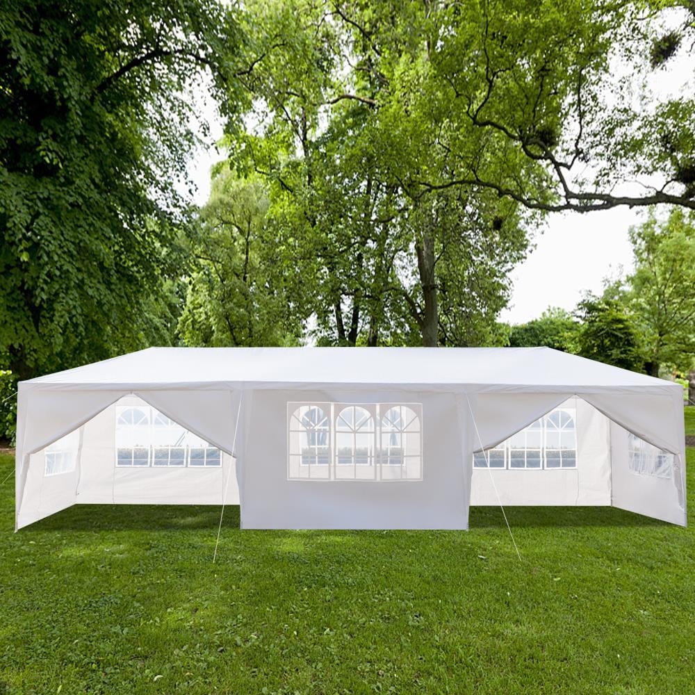 10'x30' White Outdoor Canopy Tent with 8 Side Walls H406
