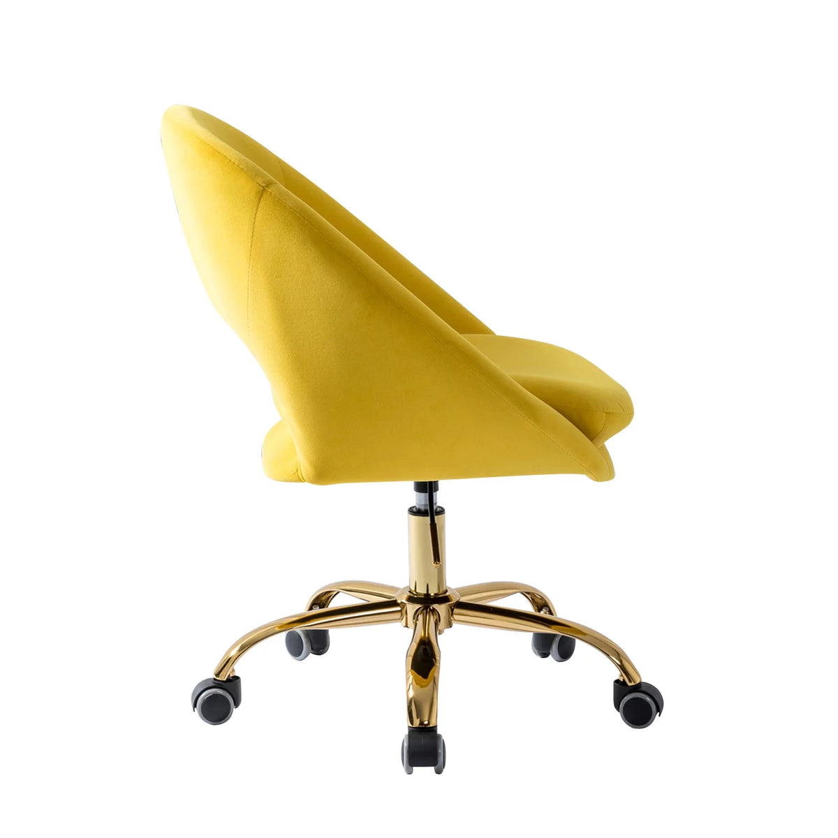 Yellow Velvet Adjustable Swivel Home Office Chair E152