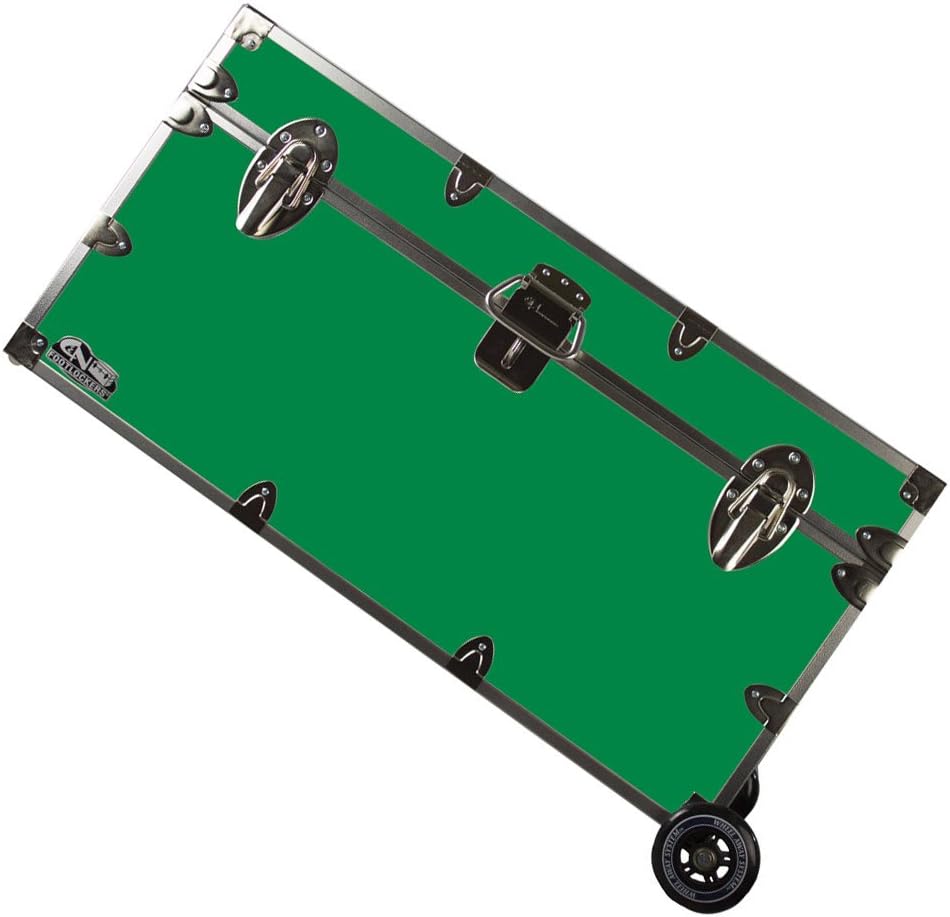 Lockable Trunk Footlocker with Wheels Large 32 x 18 x 16.5 Inches Purple I217920