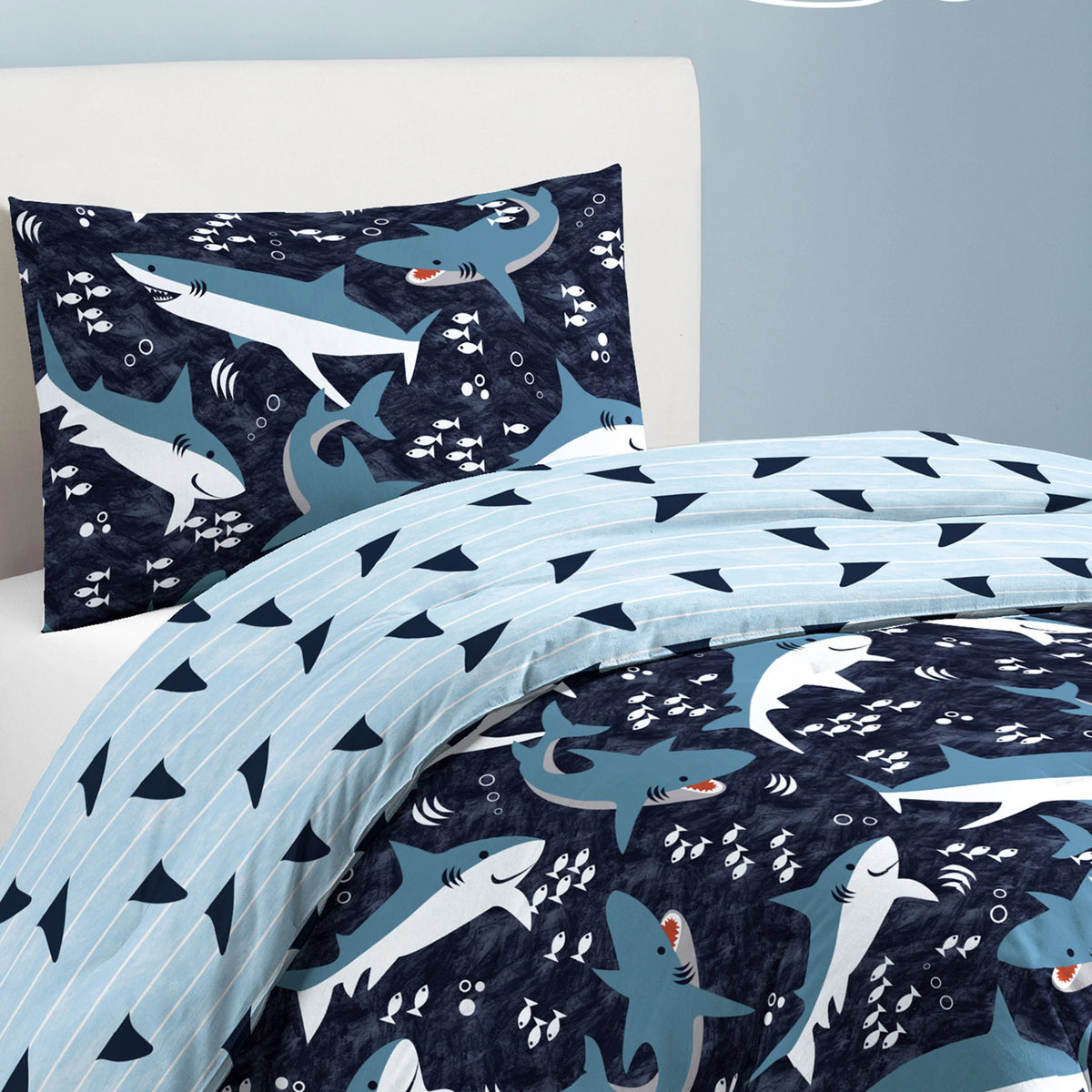 Navy Polyester Cotton Twin Comforter Set N3685