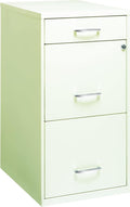 18 Deep 3 Drawer Steel File Cabinet in White I88305